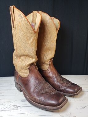 Anderson Bean Chocolate Bison Cowboy Boots in Brown - Men's 9.5 D